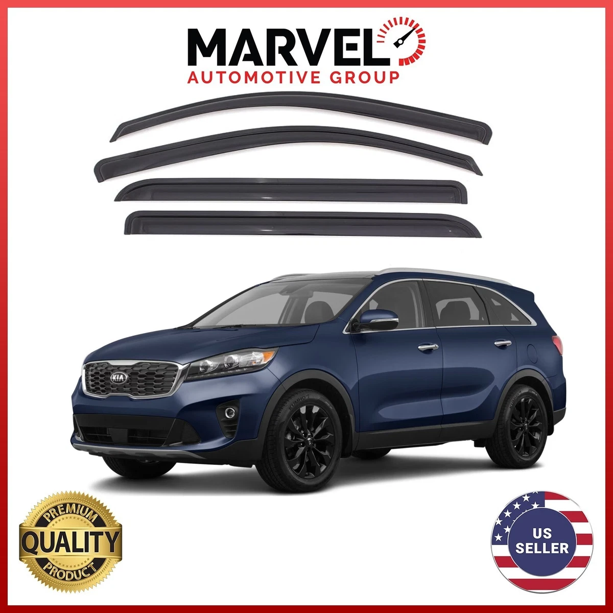 For Kia K5 Optima 2021-2024 Chrome Window Visor Vent Shades Sun Rain