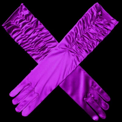 Guantes largos de codo para mujer Guantes de fiesta de noche Guantes de seda Guantes de ópera para boda Foto 1 de 4