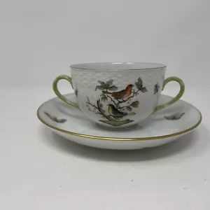 Herend Rothschild Bird Canton Cup w/ Canton Saucer (MOTIF #3) - Picture 1 of 5