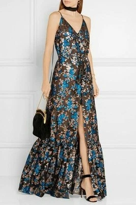🆓US🛃  LANVIN floral printed brocade jacquard silk maxi Dress FR 38 - Image 1 of 4