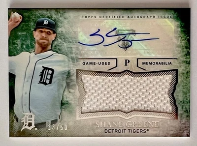 2015 TOPPS TRIPLE THREADS UNITY AUTOGRAPH RELICS SHANE GREENE AUTO /50 #UAJR-SGN - Image 1 of 2