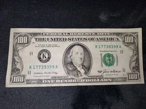 1985 $100 dollar bill #K 17739399 A Rare Repeating circulated misprint offset - Picture 1 of 2