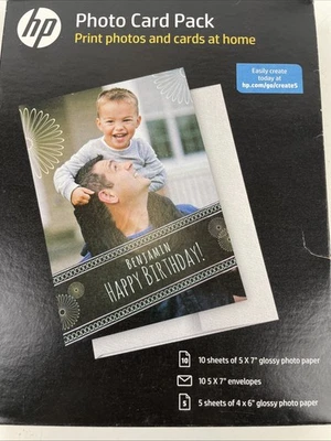 HP Inkjet Printer Glossy Photo Card Picture Paper Pack / NEW - Image 1 of 4
