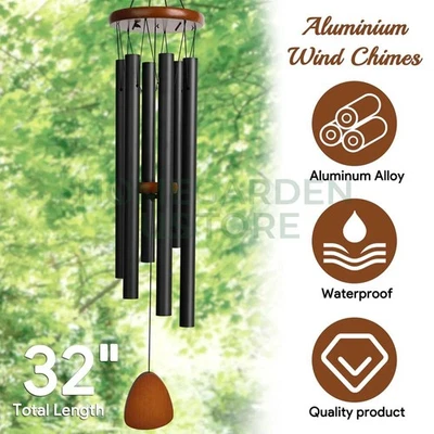 Campana de metal de serenidad de resonancia profunda de 32 pulgadas campanas de viento heroicas decoración del hogar al aire libre Foto 1 de 4