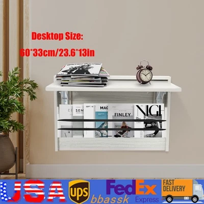 Folding Wall Table, Fold Down Table Wall Mounted, Round Corners Folding Table - Image 1 of 4