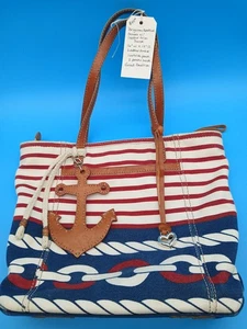 Bolso de Hombro Brighton Ancla Náutica Lona Rojo/Blanco/Azul - Imagen 1 de 19