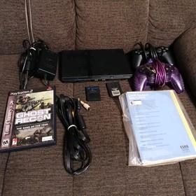 Sony PlayStation 2 Slim SCPH-70012 Bundle Tested & Serviced READ🔥