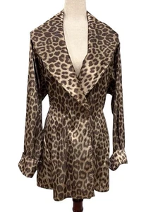 Mycra Pac Animal Print Reversible Raincoat Jacket Women’s Size 1 S/M USA - Picture 1 of 8