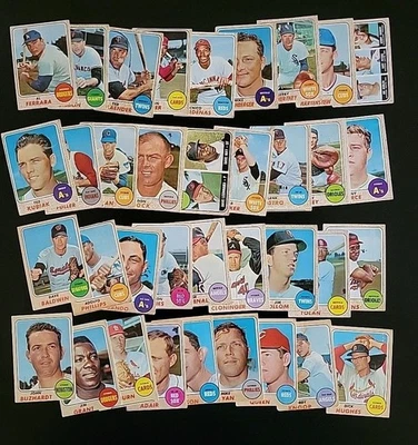 Lote de tarjetas de béisbol 1968 Topps - 36 diferentes - ¡con líderes de AL ERA y más! Foto 1 de 4