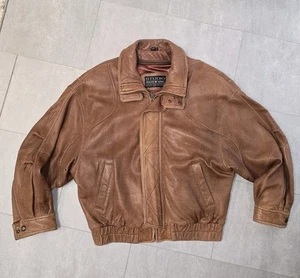Marc New York Andrew Marc braune schwere Leder Bomberjacke Herren XL gefüttert - Bild 1 von 23