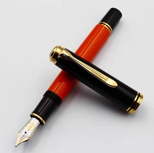 [Near mint] Pelikan Fountain Pen Souveran M800 18C 750 burnt orange M Nib - Picture 1 of 23
