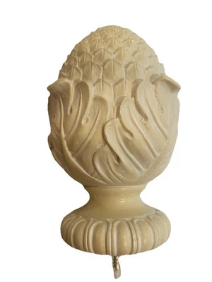 Juego de 12 remates decorativos Kirsch vintage blancos se adapta a varilla de 2" de diámetro NUEVO Foto 1 de 4