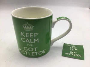 Taza de cerámica Kent café mantener la calma tengo muérdago verde vacaciones de Navidad   - Imagen 1 de 6