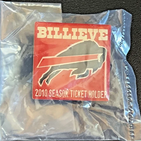 Buffalo Bills 2010 Season Ticket Holder Pin Brand Football NFL Billieve Red New Cover