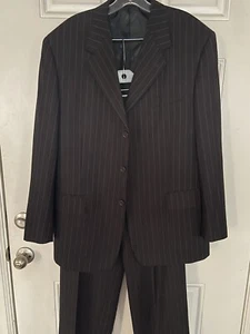 Richard Harris mens Suit Jacket 42R pants 36R Black Pinstripe nwot - Picture 1 of 13