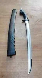 Custom Handmade Carbon Steel Ginunting Philippines Sword with leather Sheath - Picture 1 of 2