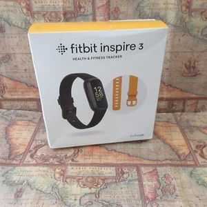 ~NEW FACTORY SEALED~ Fitbit Inspire 3 Health and Fitness Tracker Bundle Midnight - Picture 1 of 8