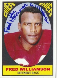 FRED WILLIAMSON KANSAS CITY CHIEFS SIGNED 1967 STYLE CUSTOM CARD - Bild 1 von 1
