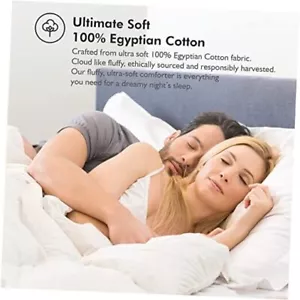 Luxurious Size Siberian Goose Down Comforter Down Fiber Duvet 100% Queen White - Picture 1 of 8