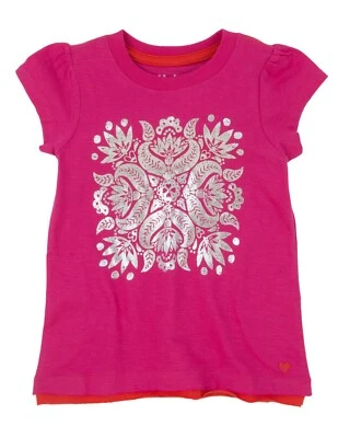 Футболка Hatley для девочек розовая фольга возраст 5 лет - Изображение 1 из 2