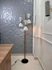 Modern Handcrafted Brass Floor Lamp Mid Century Italian Stilnovo Style Floor Lam - Picture 1 of 8