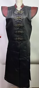 Crimson Chain Leatherworks Long Riding Coat Mens Black and Red Size M - Picture 1 of 12