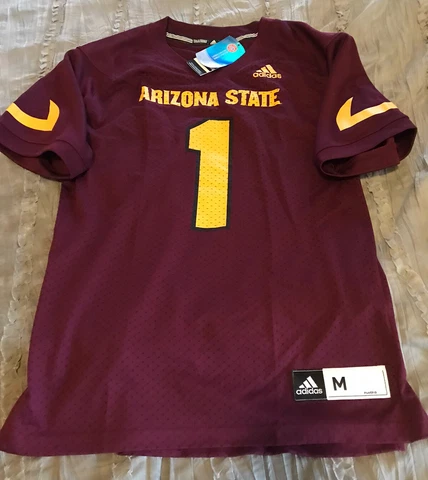 ARIZONA STATE SUNDEVILS Football ADIDAS #1 Replica MEDIUM Jersey NEW Free Ship Cover
