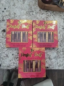 New W7 Perfect Pout Lip Essentials 4 Piece Set Lot Of 3 - Picture 1 of 1