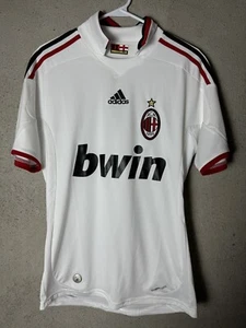 Ac Milan 09/10 Away Kit Size Large L Womens Fit White Kit Italy Beckham Era - Picture 1 of 7