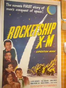 Poster auf Leinen ROCKETSHIP X-M 1950 LINENBACKED ""First Space Flight Film"" ORG. - Bild 1 von 5