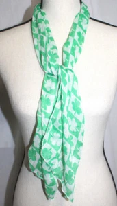 St Patricks Day Schal grün und weiß kariert Kleeblatt irischer Urlaub 8,7" x 61,8" - Bild 1 von 3