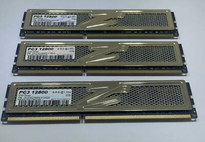 OCZ Gold Series 6GB Kit (3x2GB) PC3-12800 DDR3-1600 RAM OCZ3G1600LV12GS - Image 1 of 2