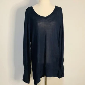 Autograph Jumper Plus Size S Navy Blue Lightweight Viscose Blend - Picture 1 of 8