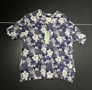 NWT Report Collection Mens M Resort Tropical Print Short Sleeve Button Down - Picture 1 of 4
