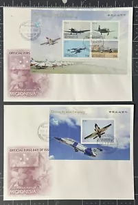 MICRONESIA 2009 2 FDC + Full Set Of Stamps, CHINESE AVIATION CENTENARY SC841-2. - Picture 1 of 1