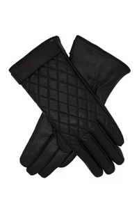 Women Luxury PU Leather Wrist Gloves Driving Checked Winter Warm Fur Lined UK - Picture 1 of 2