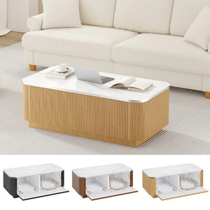 Couchtisch Marmoriert Wohnzimmertisch Sofatisch Kaffeetisch Beistelltisch 120x60 - Bild 1 von 44