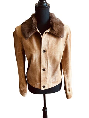 CHAQUETA DE PIEL DE PONY RALPH LAUREN ETIQUETA NEGRA CON CUELLO DE VISÓN VINTAGE Talla 12 RARA Foto 1 de 4
