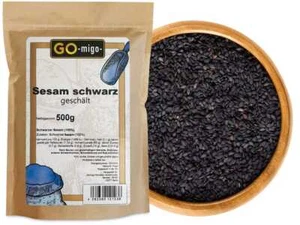 0,5kg Schwarzer Sesamsamen ganz Sesame Black Sesamsaat Premium 500g - Bild 1 von 3
