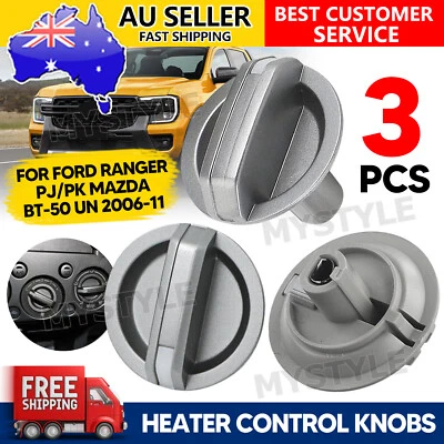 3Pcs AC Heater Fan Control Knobs Fit For Ford Ranger PJ PK Mazda BT-50 2006-2011 - image 1 of 4