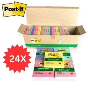 24X Sticky Post-It Note Pads 3M Recycled Paper Sweet Sprinkle Collection 76x76mm - Picture 1 of 7