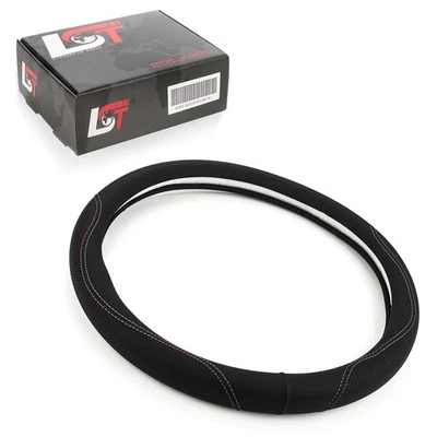 Volant Étui Couverture de Ø 38 CM Noir Rouges Bleu Couture pour Alfa Romeo - Photo 1/4