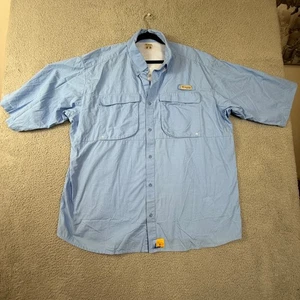 Columbia PFG XXL Mens Fishing Shirt Button Up Short Sleeve Blue - Picture 1 of 11
