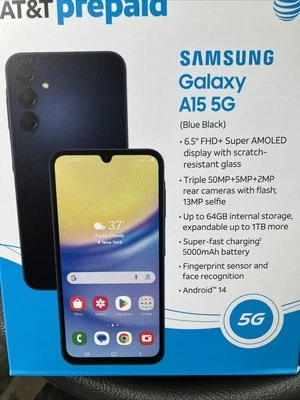 Samsung A15 5G, 6.” 64GB,for AT&T Prepaid New Acc Or Upgrade - Image 1 of 2
