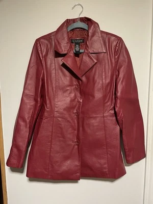 Chaqueta Mujer DIÁLOGO Cuero Genuino Lavable Color Rojo TALLA S Foto 1 de 4
