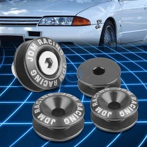 Gun Metal 24mm x 11mm Aluminum Bumper Quick Release Fastener Rivet O-Rings 4pcs - Picture 1 of 5