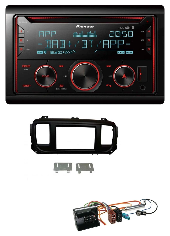 Pioneer 2DIN DAB MP3 Bluetooth USB CD Autoradio für Citroen Jumpy Dispatch Space - Bild 1 von 4
