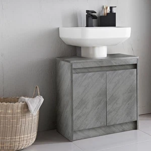 NEW CHICAGO UNDERSINK BATHROOM ACCESSORIES STORAGE STYLISH CONCRETE FINISH UNIT - Picture 1 of 4