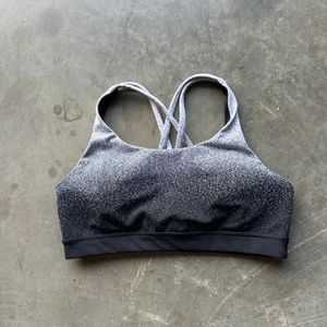 Lululemon Energy Bra Women's Size 10 Black White Ombre Speckle Stop Jacquard - Picture 1 of 8