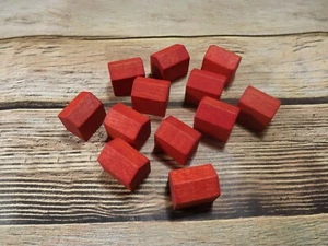 1985 Deluxe Anniversary Monopoly Game Part - Set of 12 Red Wood Hotels Only - Picture 1 of 2